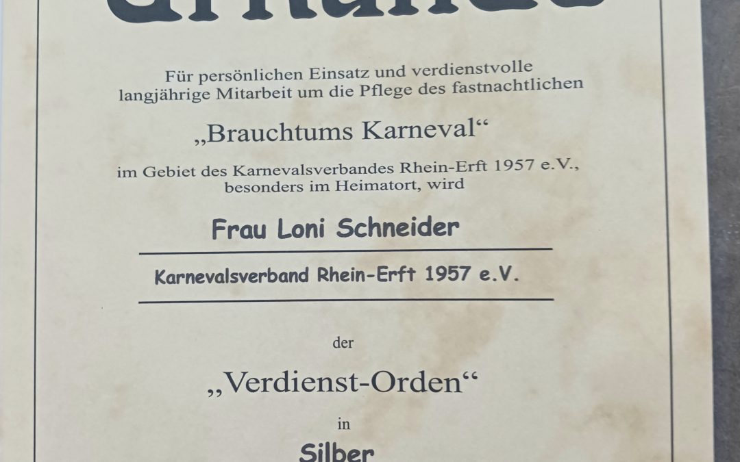 Unsere Präsidentin erhielt Verdienstorden